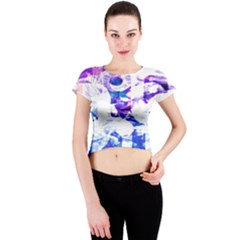 Officially Sexy Candy Collection Blue Crew Neck Crop Top