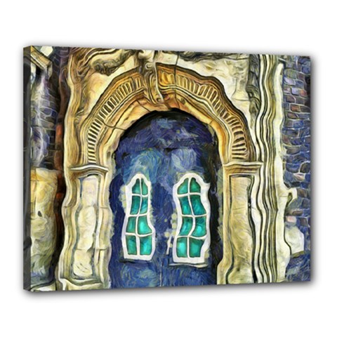 Luebeck Germany Arched Church Doorway Canvas 20  X 16  by karynpetersart