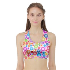 Candy Color s Circles Women s Sports Bra With Border
