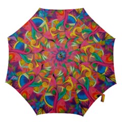 Colorful Floral Abstract Painting Hook Handle Umbrella (small)