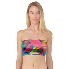 Colorful Floral Abstract Painting Bandeau Top