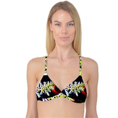 Digitally Enhanced Flower Reversible Tri Bikini Tops