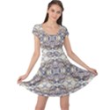 Oriental Geometric Floral Cap Sleeve Dresses View1