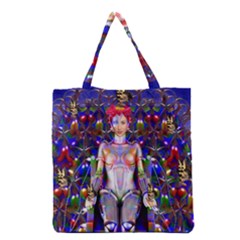 Robot Butterfly Grocery Tote Bags by icarusismartdesigns