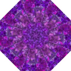 Purple Square Tiles Design Folding Umbrellas