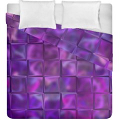 Purple Square Tiles Design Duvet Cover (King Size)