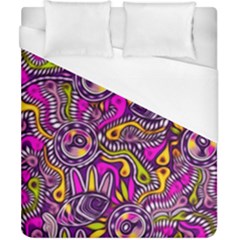 Purple Tribal Abstract Fish Duvet Cover Single Side (double Size) by KirstenStar