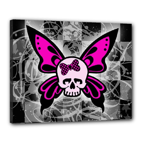 Skull Butterfly Canvas 20  X 16 