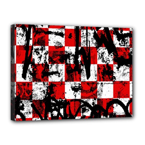 Emo Checker Graffiti Canvas 16  X 12  by ArtistRoseanneJones