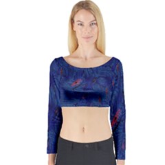 Blue Sphere Long Sleeve Crop Top by InsanityExpressed