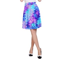 Blue And Purple Marble Waves A-line Skirts