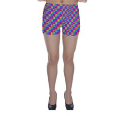 Crazy Yellow And Pink Pattern Skinny Shorts by KirstenStar