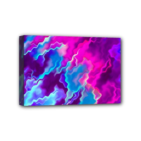 Stormy Pink Purple Teal Artwork Mini Canvas 6  X 4  by KirstenStar