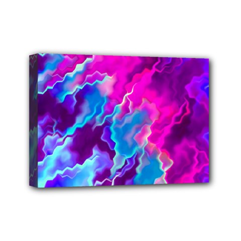 Stormy Pink Purple Teal Artwork Mini Canvas 7  X 5  by KirstenStar