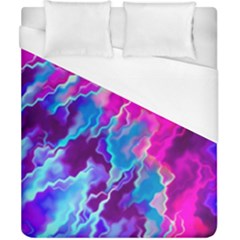 Stormy Pink Purple Teal Artwork Duvet Cover Single Side (double Size) by KirstenStar
