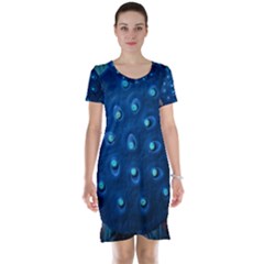 Blue Plant Short Sleeve Nightdresses by InsanityExpressed