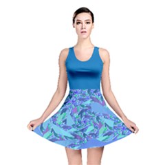 Blue Confetti Storm Reversible Skater Dress by KirstenStarFashion