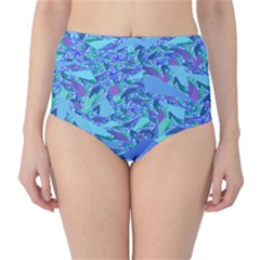 Blue Confetti Storm High-waist Bikini Bottoms