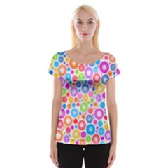 Candy Color s Circles Women s Cap Sleeve Top by KirstenStarFashion