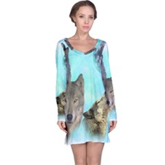 Wolves Shiney Grim Moon 3000 Long Sleeve Nightdresses