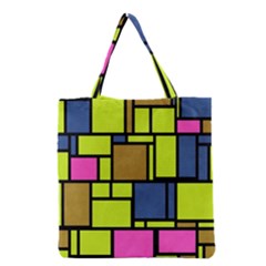 Squares And Rectangles Grocery Tote Bag by LalyLauraFLM