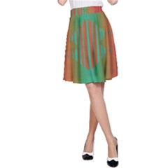 Striped Tribal Pattern A-line Skirt by LalyLauraFLM