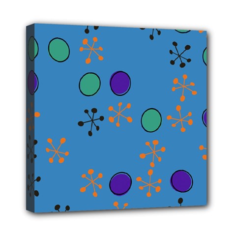 Circles And Snowflakes Mini Canvas 8  X 8  (stretched) by LalyLauraFLM