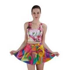 Colorful Floral Abstract Painting Mini Skirt by KirstenStarFashion
