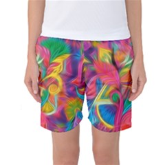 Colorful Floral Abstract Painting Women s Basketball Shorts