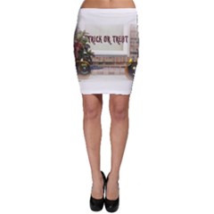 Black Ghoulish Pumpkins In White Matte Bodycon Skirts by gothicandhalloweenstore