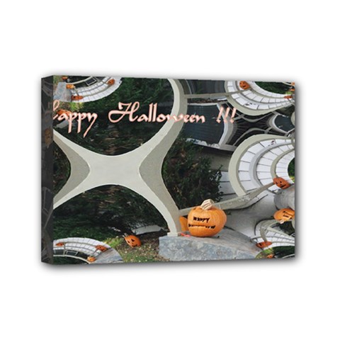 Creepy Pumpkin Fractal Mini Canvas 7  X 5  by gothicandhalloweenstore