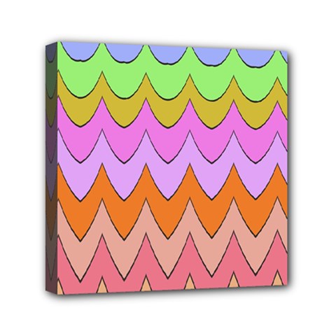 Pastel Waves Pattern Mini Canvas 6  X 6  (stretched) by LalyLauraFLM