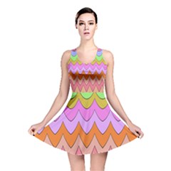 Pastel Waves Pattern Reversible Skater Dress by LalyLauraFLM