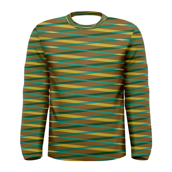 Diagonal stripes pattern Men Long Sleeve T-shirt