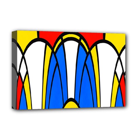 Colorful Distorted Shapes Deluxe Canvas 18  X 12  (stretched) by LalyLauraFLM