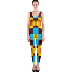 Abstract Yellow Flowers Onepiece Catsuit by LalyLauraFLM