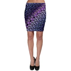 Dusk Blue And Purple Fractal Bodycon Skirt by KirstenStarFashion
