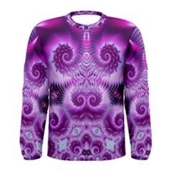 Purple Ecstasy Fractal Men s Long Sleeve T-shirt by KirstenStarFashion