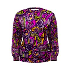 Purple Tribal Abstract Fish Women s Sweatshirt