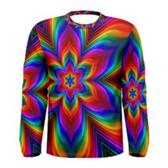 Rainbow Flower Men s Long Sleeve T-shirt by KirstenStarFashion