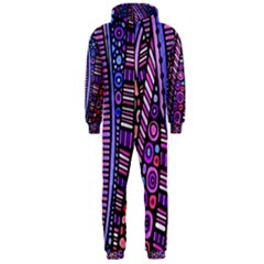 Stained Glass Tribal Pattern Hooded Jumpsuit (men) by KirstenStarFashion