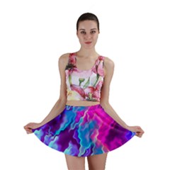Stormy Pink Purple Teal Artwork Mini Skirts by KirstenStarFashion