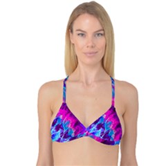Stormy Pink Purple Teal Artwork Reversible Tri Bikini Tops by KirstenStarFashion