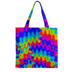 Amazing Acid Rainbow Zipper Grocery Tote Bags by KirstenStar