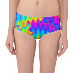 Amazing Acid Rainbow Mid-waist Bikini Bottoms by KirstenStar