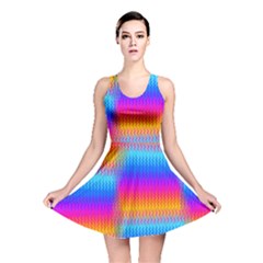 Psychedelic Rainbow Heat Waves Reversible Skater Dresses by KirstenStarFashion