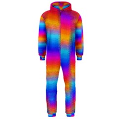 Psychedelic Rainbow Heat Waves Hooded Jumpsuit (men)  by KirstenStarFashion