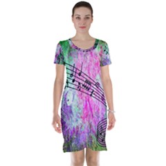 Abstract Music  Short Sleeve Nightdresses