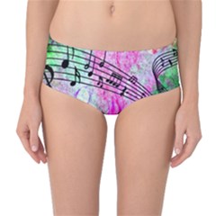 Abstract Music  Mid-waist Bikini Bottoms