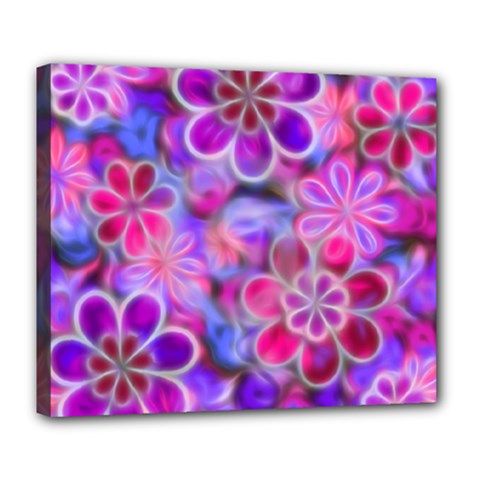 Pretty Floral Painting Deluxe Canvas 24  x 20  